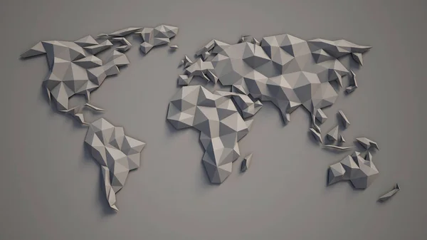 3d triangular mapa do mundo — Fotografia de Stock