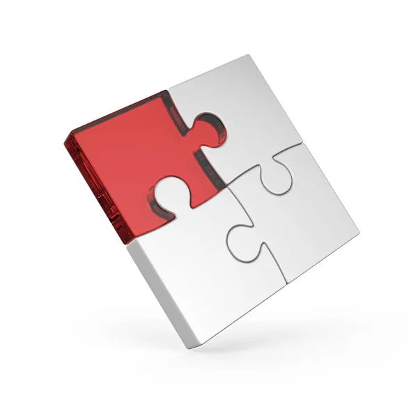 Four piece puzzle — Stock Photo, Image