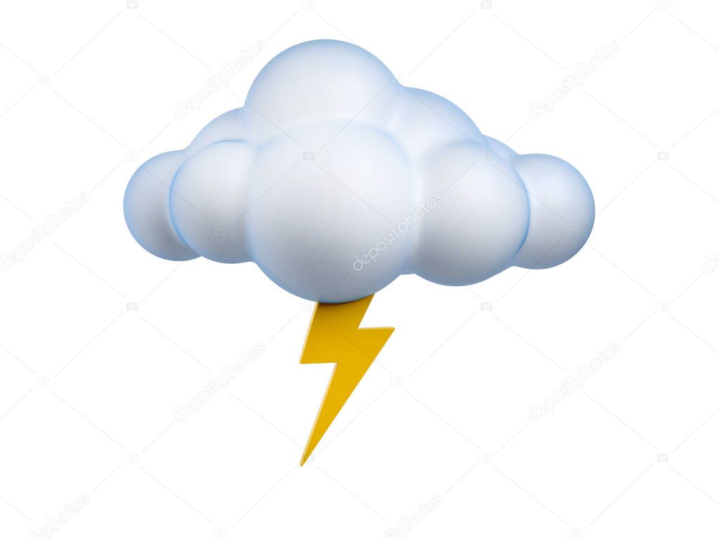 Weather icon  Lightning 3d rendering