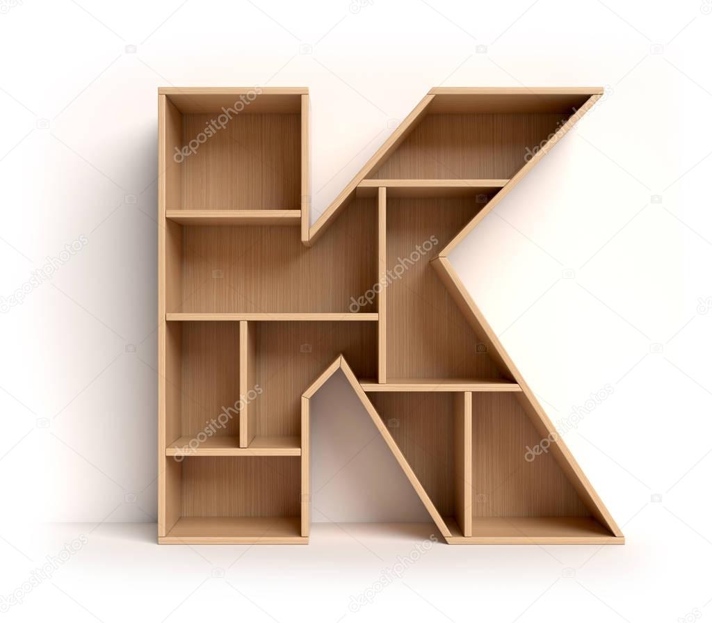 Shelf font letter K