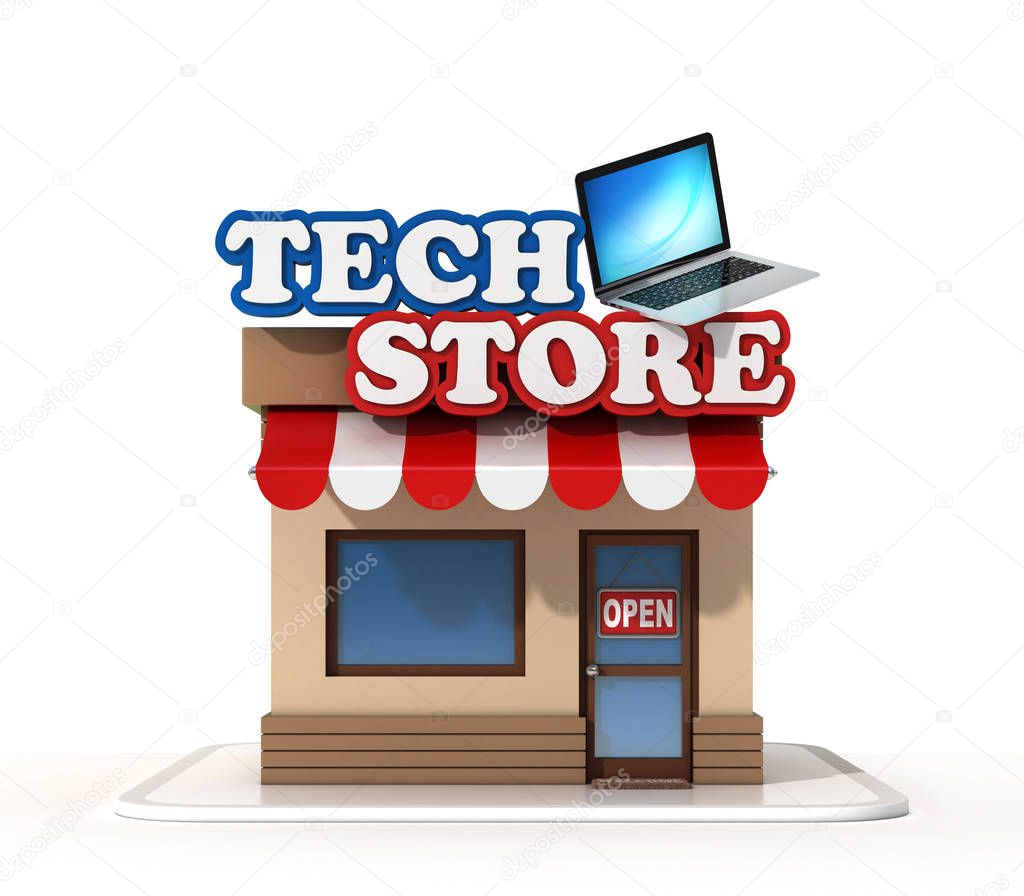 Tech store shop front 