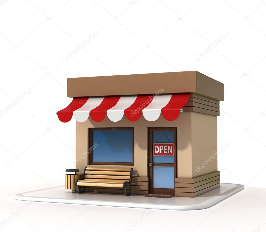 Mini store  3d rendering
