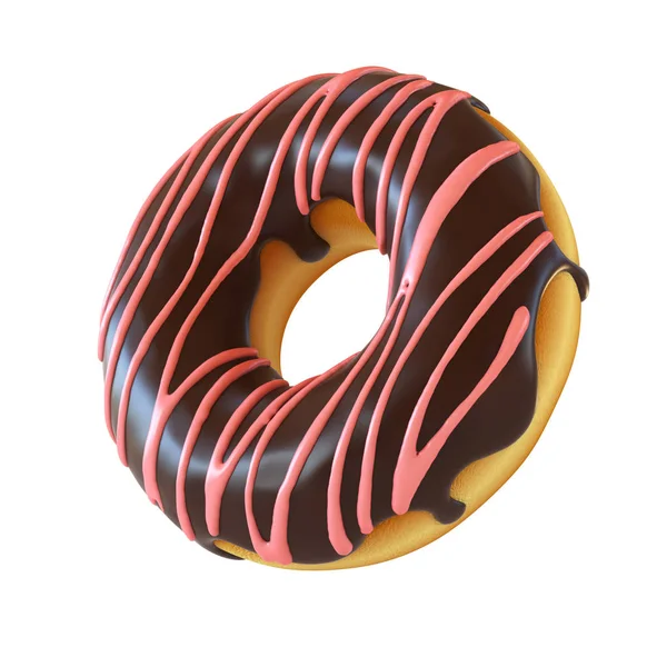 Çikolatalı çörek veya halka 3d render