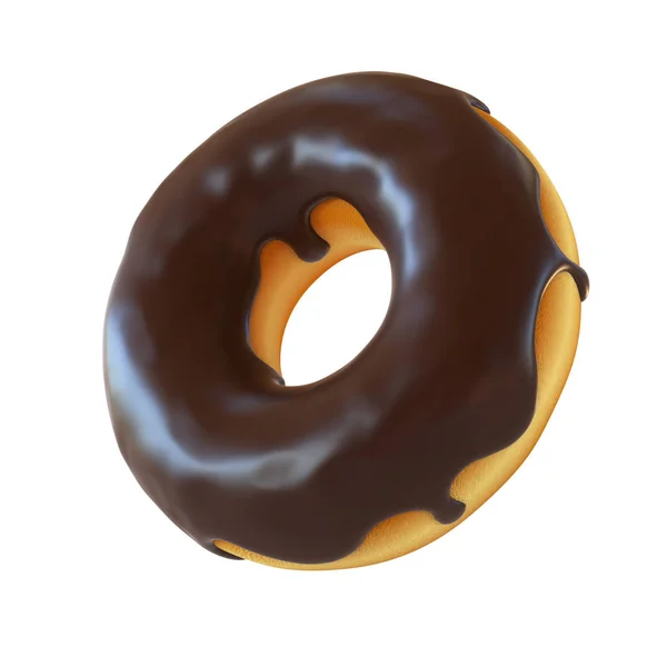 Chocolate donut or doughnut 3d rendering — Stock Photo, Image