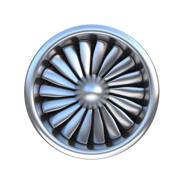 Jet motoru ön görünüm 3d render