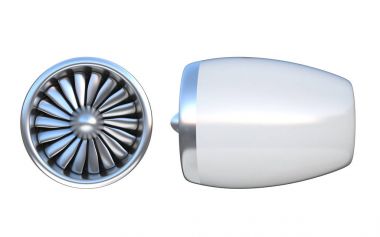 Jet engine front view 3d rendering clipart