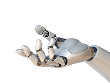 Robot el jest ulaşan veya nesne 3d render holding 