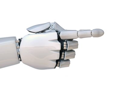 Robot el işaret parmağı ile işaret 