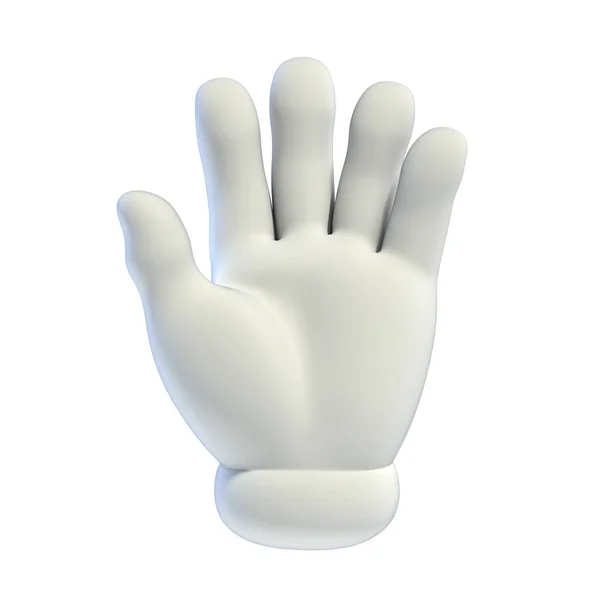 Conjunto de mãos de desenhos animados - parar gesto mão 3D renderização — Fotografia de Stock