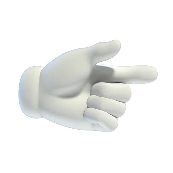 Mãos dos desenhos animados definido apontando mão 3D renderização — Fotografia de Stock