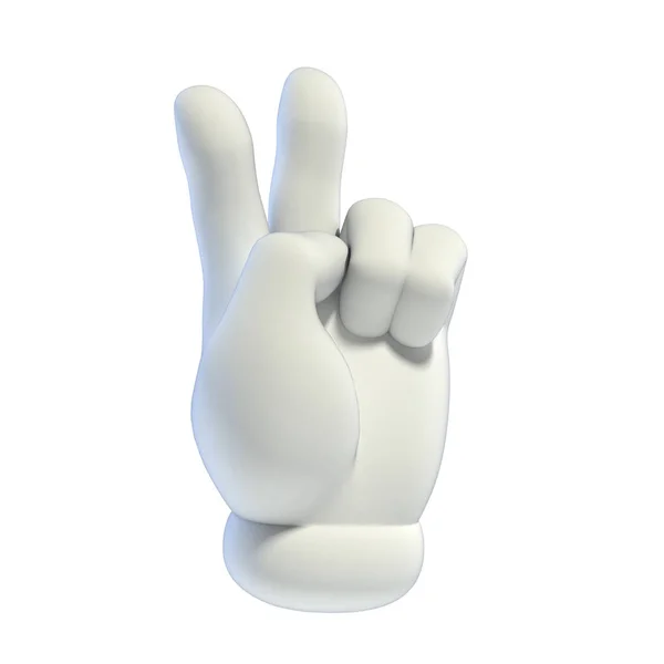 Set di mani dei cartoni animati - resa 3D del gesto della mano della vittoria — Foto Stock