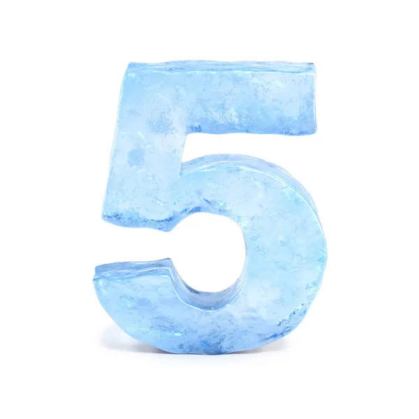 Ice font 3d rendering, number 5 — Stock Photo, Image