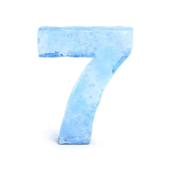 Ice font 3D renderização, número 7 — Fotografia de Stock