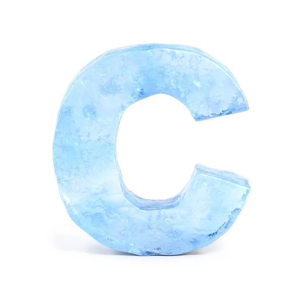 Ice font 3d rendering, letter C — Stock Photo, Image
