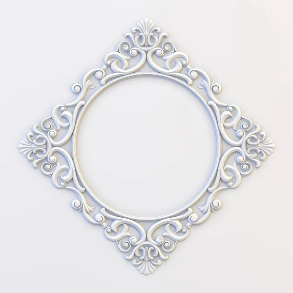 Ornamental vintage frames. Floral design template. Page decoration. Birthday card, wedding invitations. 3d rendering — Stock Photo, Image