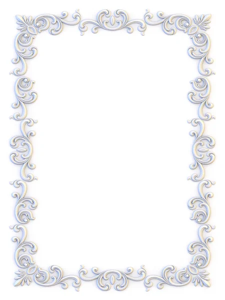 Dekorative Vintage-Rahmen. Florale Design-Vorlage. Seitendekoration. Geburtstagskarte, Hochzeitseinladungen. 3D-Darstellung — Stockfoto