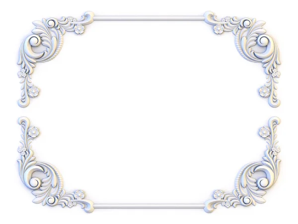Ornamental vintage frames. Floral design template. Page decoration. Birthday card, wedding invitations. 3d rendering — Stock Photo, Image
