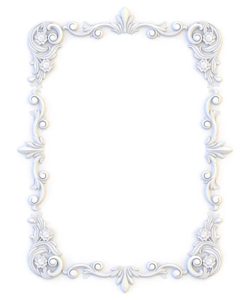 Ornamental vintage frames. Floral design template. Page decoration. Birthday card, wedding invitations. 3d rendering — Stock Photo, Image