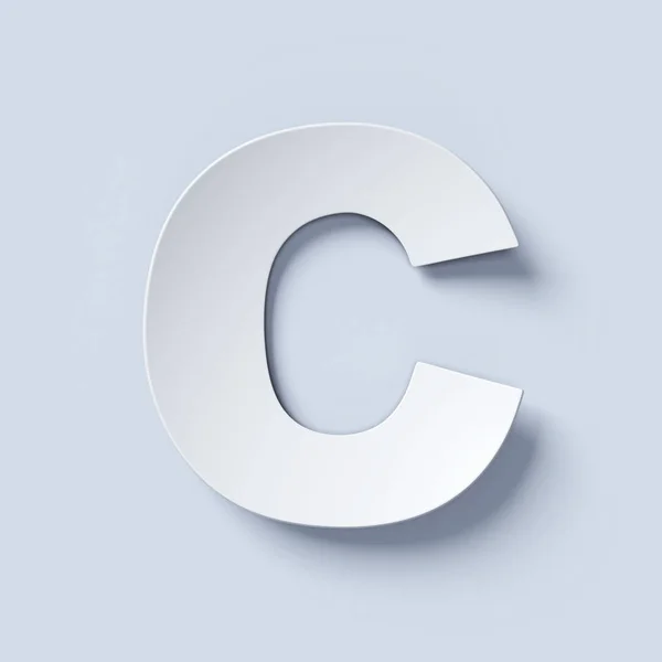 White bent paper font letter C — Stock Photo, Image