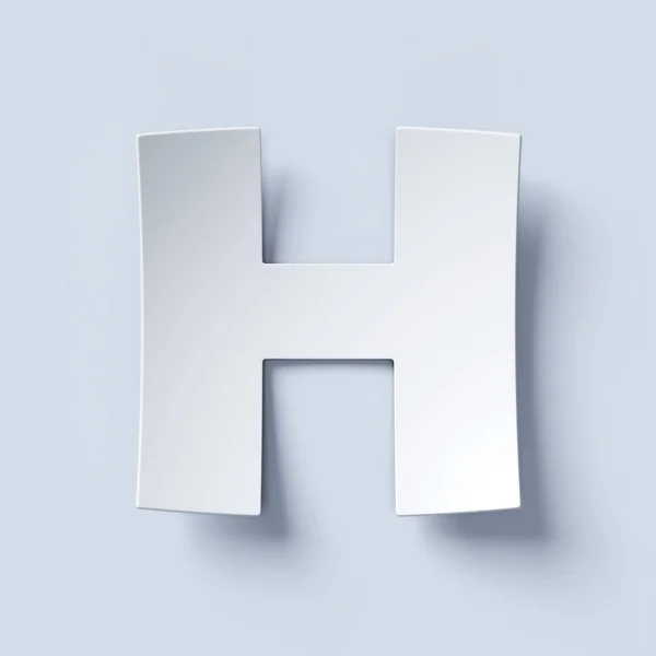 Gebogen Witboek lettertype letter H — Stockfoto