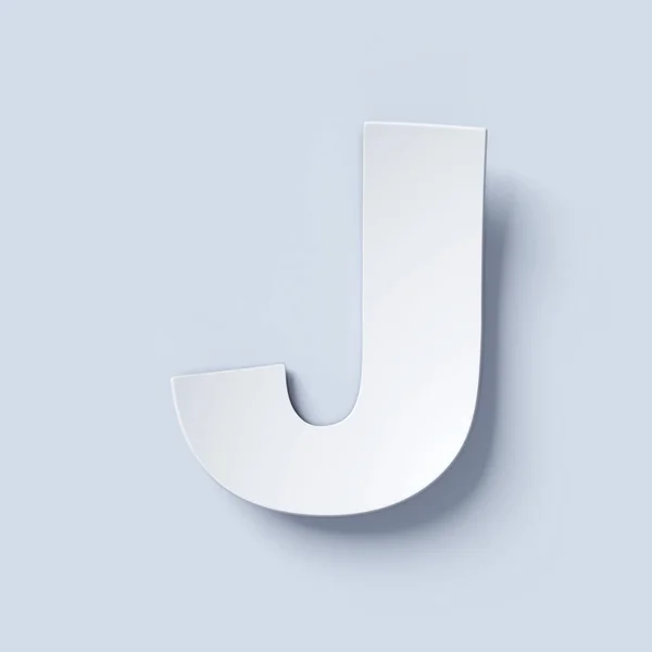 White bent paper font letter J — Stock Photo, Image