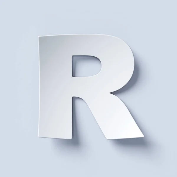 White bent paper font letter R — Stock Photo, Image