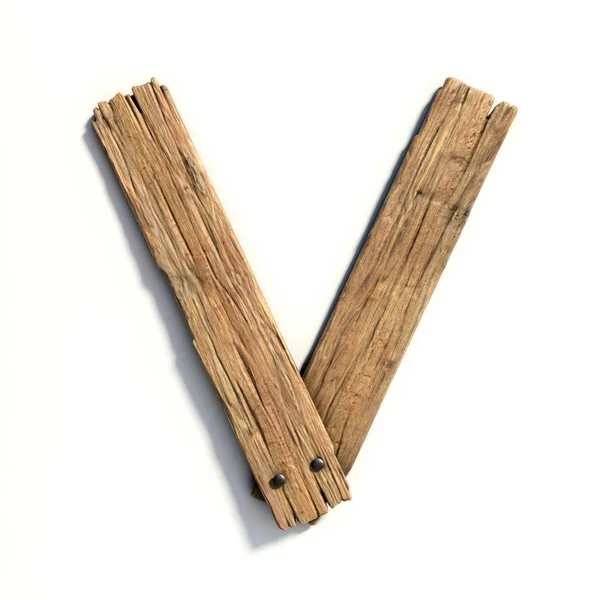 Fonte Wood, plank font letter V — Fotografia de Stock