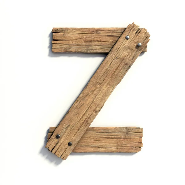 木材的字体，木板字体字母 Z — 图库照片