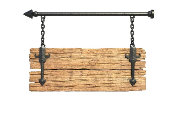 Tablero medieval de madera colgando —  Fotos de Stock