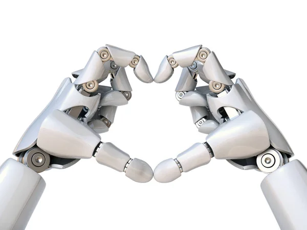 Roboterhände formen Herzform — Stockfoto