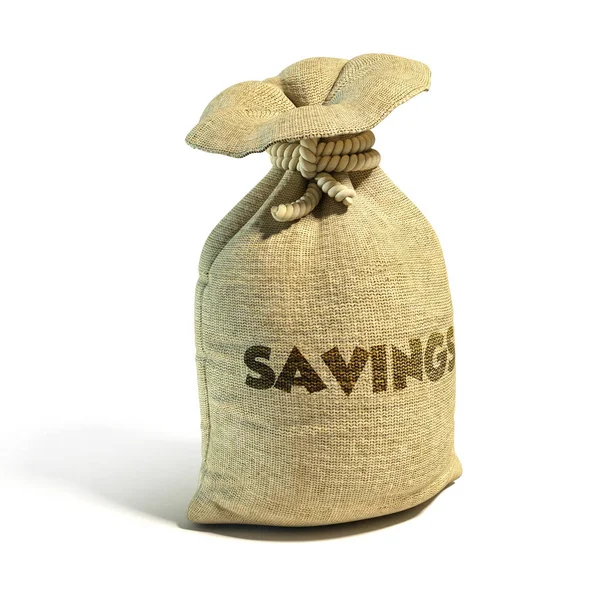 Geld zak besparingen 3D-rendering — Stockfoto