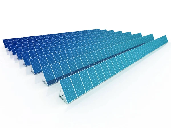 Paneles solares 3d renderizado — Foto de Stock