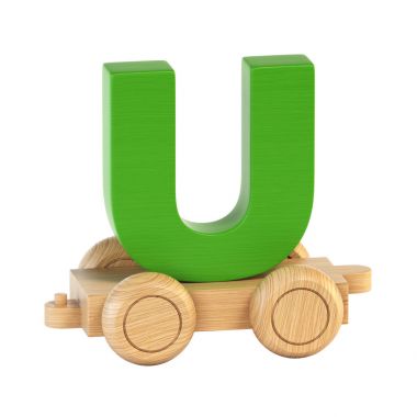 Seyyar U harfi 3d render yazı tipi tren