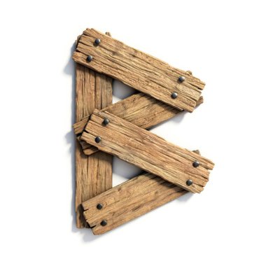 Ahşap yazı tipi, yazı tipi mektup B plank 