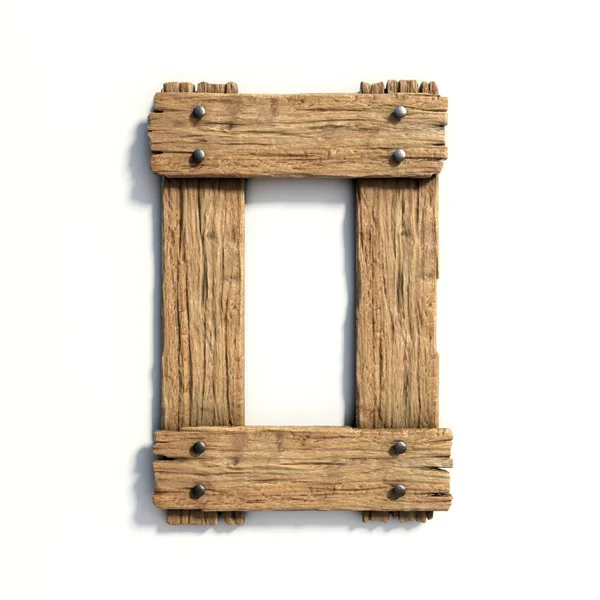 Houten lettertype, plank lettertype nummer 0 — Stockfoto