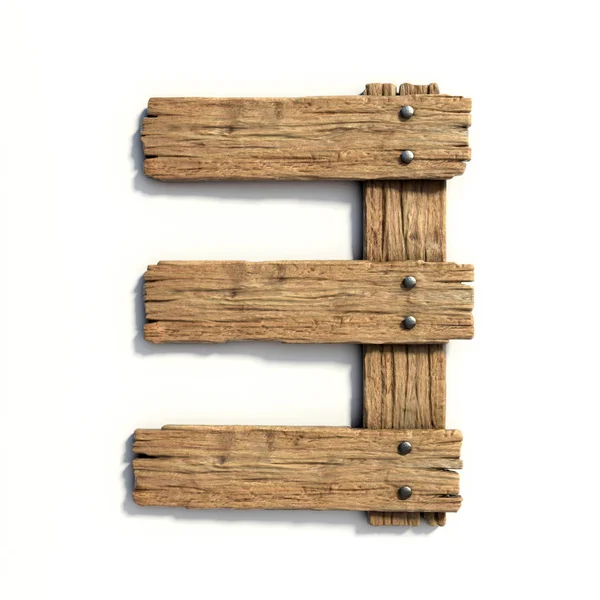 Fonte Wood, plank font number 3 — Fotografia de Stock