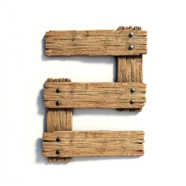 Houten lettertype, plank lettertype nummer 2 — Stockfoto