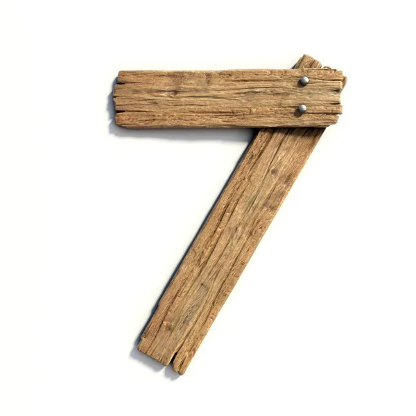 Carattere Wood, carattere Plank numero 7 — Foto Stock