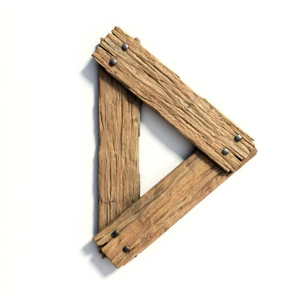 Trä teckensnitt, planka teckensnitt bokstaven D — Stockfoto