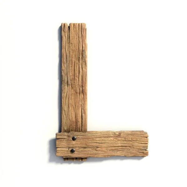 Wood font, plank font letter  L — Stock Photo, Image