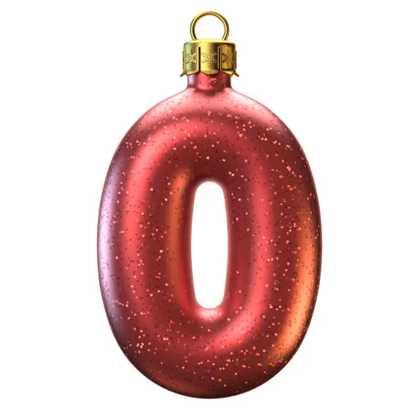 Χριστουγεννιάτικο δέντρο διακόσμηση γραμματοσειρά, αριθμός 0 — Φωτογραφία Αρχείου
