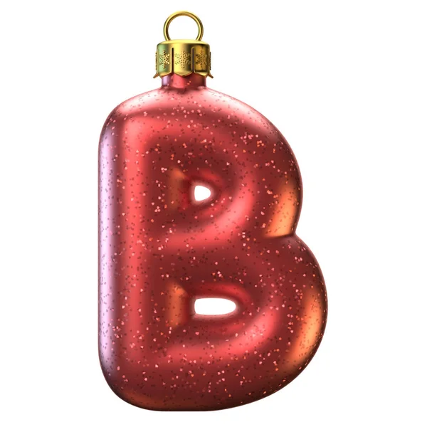 Noel ağacı süsleme yazı tipi, B harfi — Stok fotoğraf