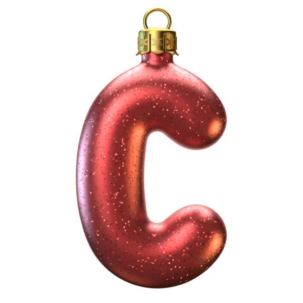 Noel ağacı süsleme yazı tipi, C harfi — Stok fotoğraf