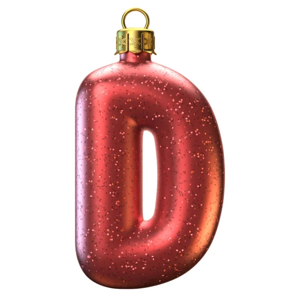 Χριστουγεννιάτικο δέντρο διακόσμηση γραμματοσειρά, γράμμα D — Φωτογραφία Αρχείου