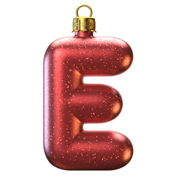 Christmas tree decoration font, letter E — Stock Photo, Image