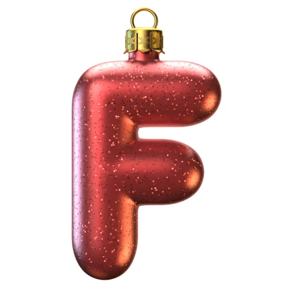 Christmas tree decoration font, letter F — Stock Photo, Image
