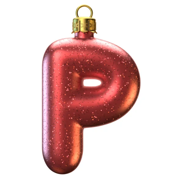 Noel ağacı süsleme yazı tipi, P harfi — Stok fotoğraf