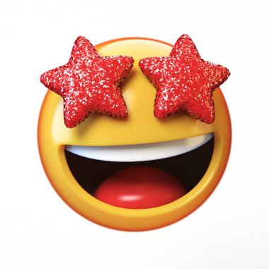    Beyaz arka plan üzerinde göz alıcı ifade 3d render izole yıldız gözleri emoji 