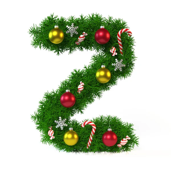 Kerstmis lettertype geïsoleerd op wit, letter Z — Stockfoto