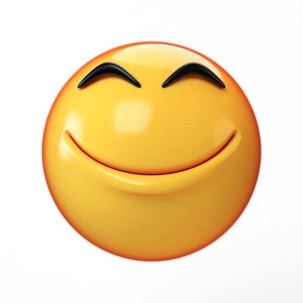 Lol Emoji isolerad på vit bakgrund, skrattande ansikte uttryckssymbol 3d-rendering — Stockfoto